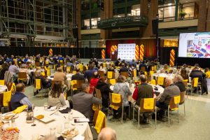 Hundreds of attendees listen to Susan Mitchell speak at School Choice Wisconsin's National School Choice Week celebration in the Lambeau Field Atrium, January 28, 2022