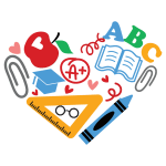 school graphic heart